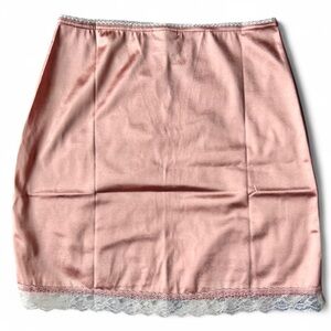 Cute Pink Lace Trim Dainty Feminine Romantic Coquette Skirt Small